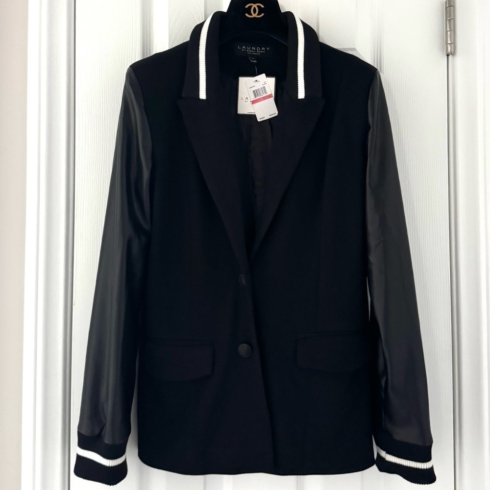 Laundry by Shelli Segal Black faux leather Jacket - Picture 2 of 12